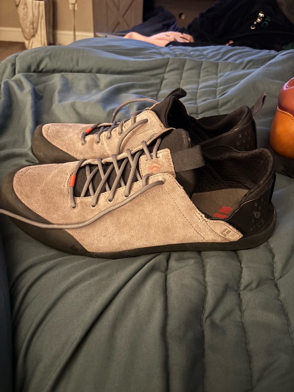 Black Diamond Beige and Black Suede Lace-Up Sneakers - Picture 5 of 5